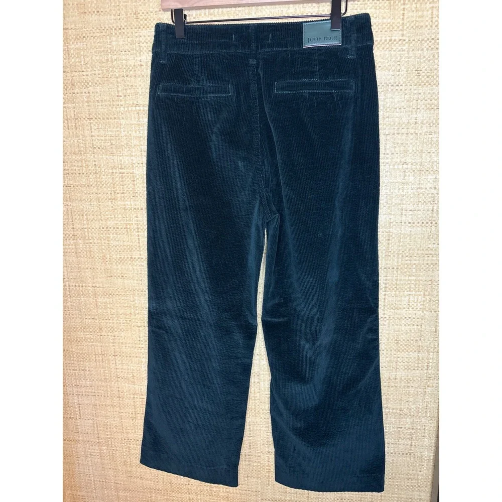 Judy Blue Forest Green Corduroy Wide Leg Pants High Rise Size 13/31